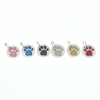 Адресник под гравировку "Блестящая лапка", 2,2 см, фасовка по 6 шт, микс цветов Адресник под гравировку "Блестящая лапка", 2,2 см, фасовка по 6 шт, микс цветов