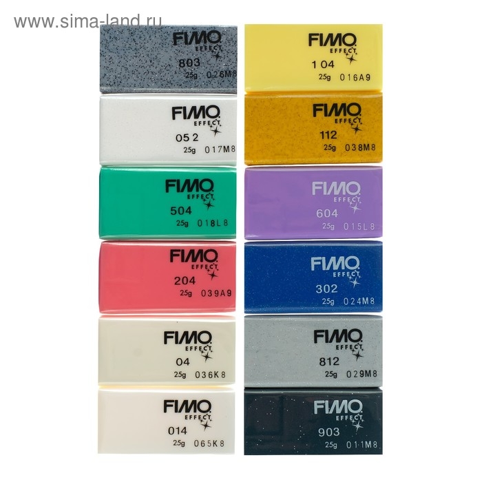 Набор пластика - полимерная глина, Effect, 12 цветов по 25 г Набор пластика - полимерная глина, Effect, 12 цветов по 25 г