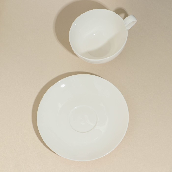 Чайная пара «Barista», 400 мл, белая, фарфор Чайная пара «Barista», 400 мл, белая, фарфор