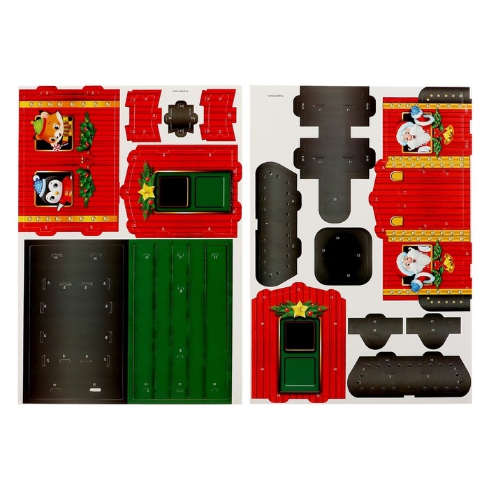 3D-Конструктор &laquo;Новогоднее путешествие&raquo;, с гирляндой, 87 деталей