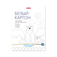 Картон белый А4, 10 листов, мелованный односторонний, 170 г/м2, ErichKrause, глянцевый, на склейке, схема поделки