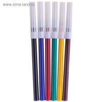 Фломастеры 6 цветов Luxor Coloring, смываемые, ПВХ, европодвес Фломастеры 6 цветов Luxor Coloring, смываемые, ПВХ, европодвес