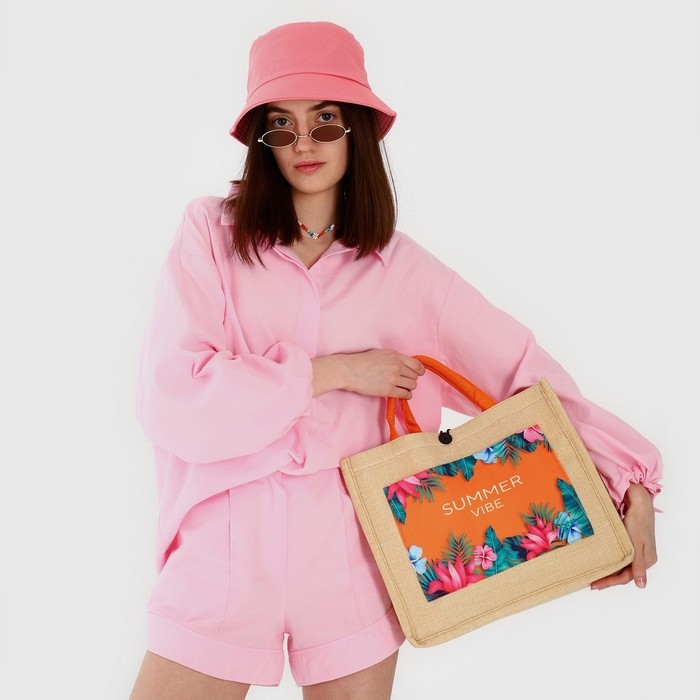 Сумка женская пляжная &laquo;Летний вайб&raquo;, 35х30х14 см