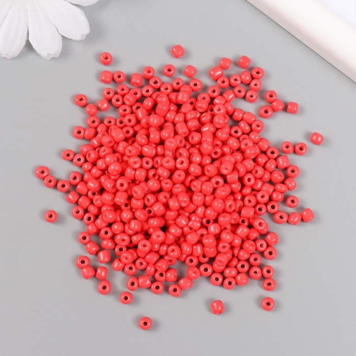 Бисер стекло 6/0 "Коралл" яркий 450 гр