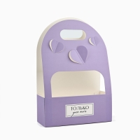 Переноска для цветов с вырезными сердечками &laquo;Только для тебя!&raquo;,сиреневая 20 &times; 30 &times; 8 см