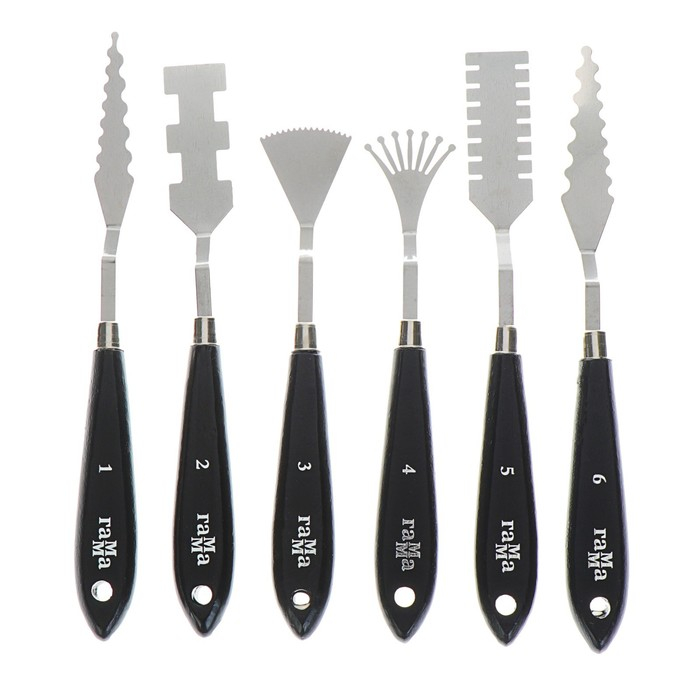 Набор мастихинов 6 штук, "Гамма" "Московская Палитра", фигурные (особые)