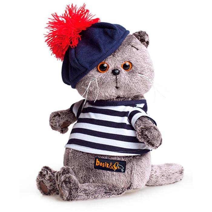 Мягкая игрушка «Басик в тельняжке и берете», 19 см Мягкая игрушка «Басик в тельняжке и берете», 19 см