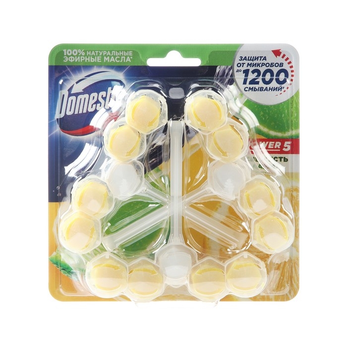 Блок для очищения унитаза Domestos Power 5 Trio &laquo;Свежесть лайма&raquo;, 3 шт. по 55 г