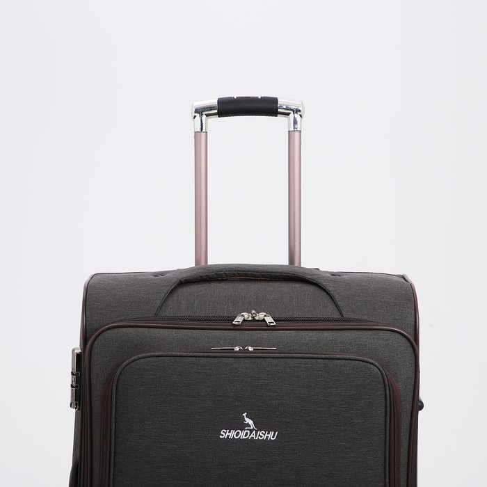 Чемодан большой 95 л (L), отдел на молнии, с расширением, кодовый замок, 3 колеса, 2 наружных кармана, цвет коричневый Чемодан большой 95 л (L), отдел на молнии, с расширением, кодовый замок, 3 колеса, 2 наружных кармана, цвет коричневый