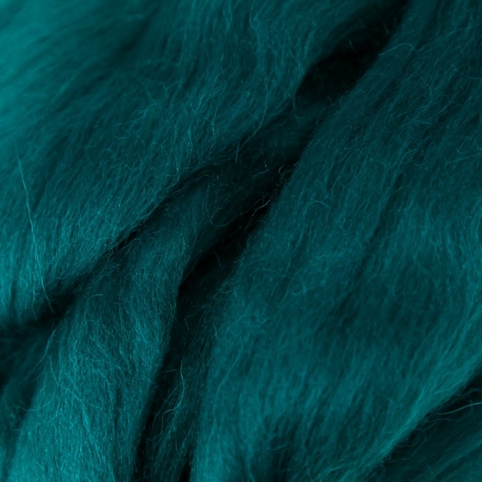 Шерсть для валяния 100% полутонкая шерсть 50гр (573-Т.изумруд)