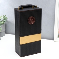 Шкатулка дерево, кожзам под бутылку "Премиум" 3 предмета тёмно-коричневый 35х11х17,5 см Шкатулка дерево, кожзам под бутылку "Премиум" 3 предмета тёмно-коричневый 35х11х17,5 см