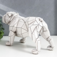 Сувенир полистоун 3D "Английский бульдог" беж 15х11х28 см