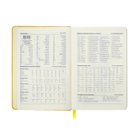 Ежедневник недатированный A5, 140л, клетка, кожзам, на резинке, черный срез, Желтый