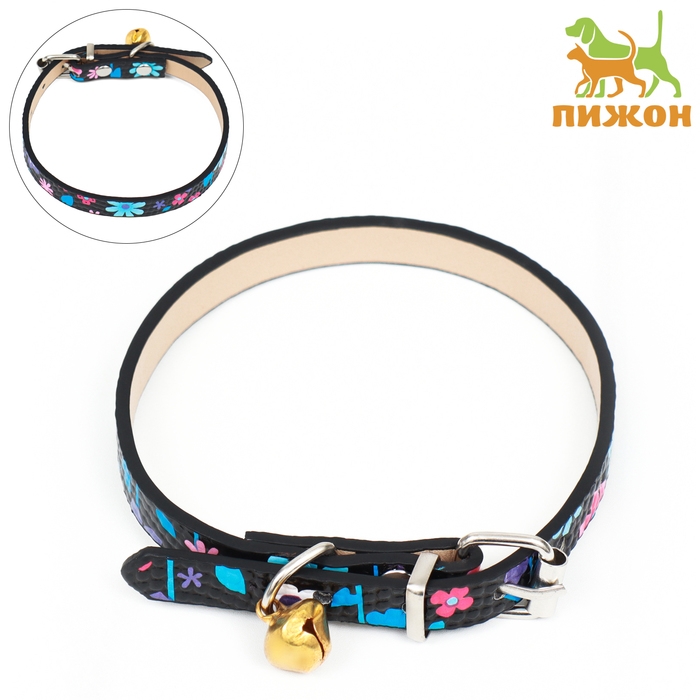 Ошейник рельефный с цветочным принтом, 30 х 1 см, микс цветов Ошейник рельефный с цветочным принтом, 30 х 1 см, микс цветов