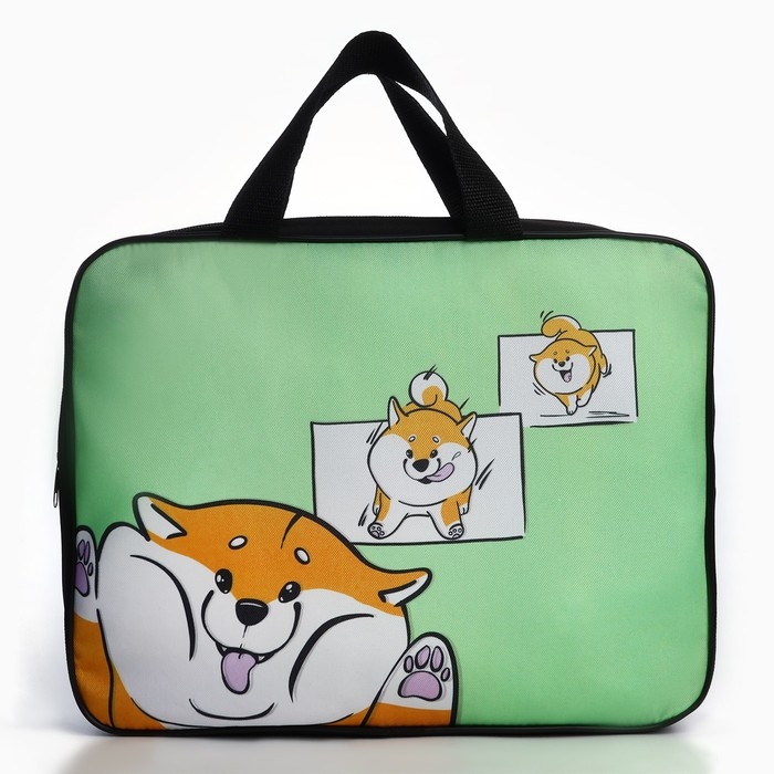 Папка для труда А4 на молнии текстиль 70мм 350 х 270 унив &laquo;1 сентября: Сиба веселый&raquo;