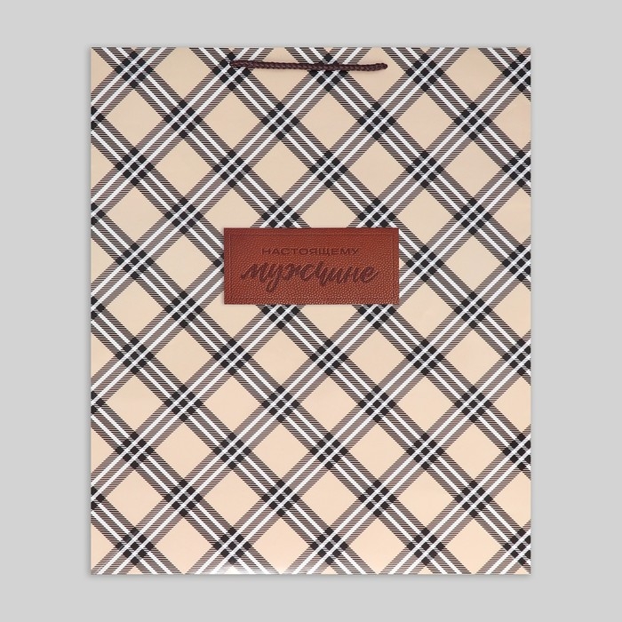 Пакет подарочный ламинированный, упаковка, &laquo;Настоящему мужчине&raquo;, XL, 40 х 49 х 15 см