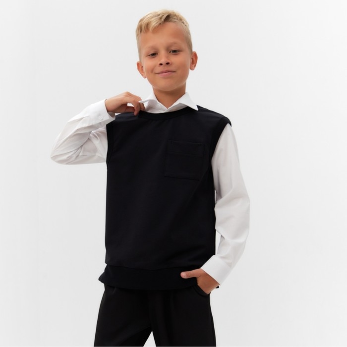Жилетка для мальчика MINAKU: School Collection, цвет чёрный, рост 158 см Жилетка для мальчика MINAKU: School Collection, цвет чёрный, рост 158 см