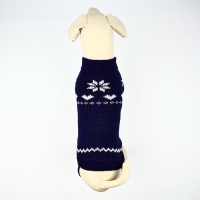 Одежда для собак. Свитер вязаный с орнаментом &laquo;Новогодний&raquo;, синий, размер XL