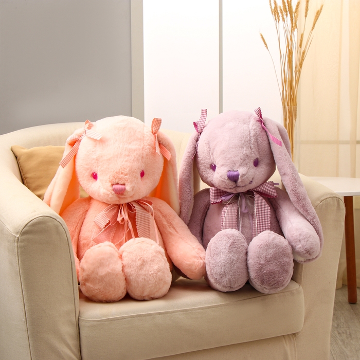 Мягкая игрушка &laquo;Зайка&raquo;, с бантиками, 60 см, цвет МИКС