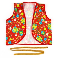 Карнавальная жилетка «Иванушка» с поясом 100 см, р. 98-110 см, цвет красный Карнавальная жилетка «Иванушка» с поясом 100 см, р. 98-110 см, цвет красный