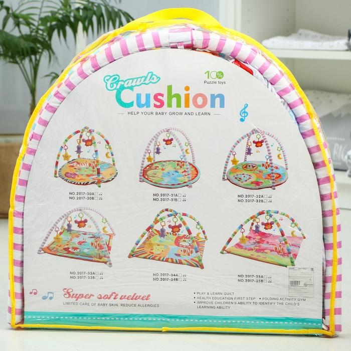 Развивающий коврик с дугами «Ежик на прогулке», 70x70 см, Крошка Я Развивающий коврик с дугами «Ежик на прогулке», 70x70 см, Крошка Я