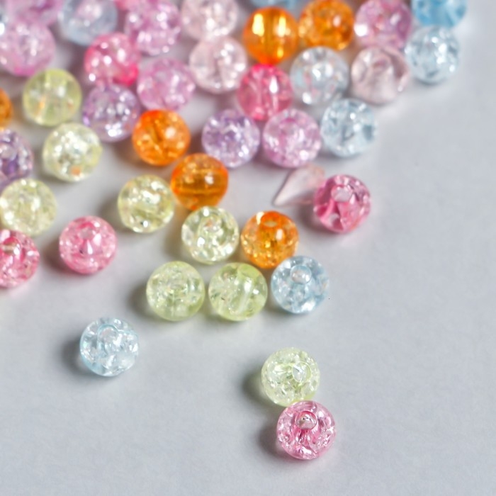 Бусины для творчества пластик "Полупрозрачный шарик" набор 25 гр МИКС 0,6х0,6х0,6 см