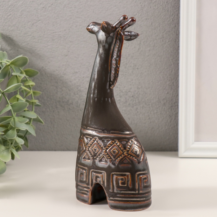 Сувенир керамика Сувенир керамика "Жираф. Этнические узоры" коричневый 8х5х18,5 см