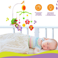 Мобиль музыкальный на кроватку &laquo;Пряничный домик. Совы и бабочки&raquo;, заводной, Крошка Я