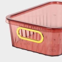 Контейнер для хранения с крышкой «Грани», 25,5×18×8 см, цвет МИКС Контейнер для хранения с крышкой «Грани», 25,5×18×8 см, цвет МИКС