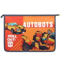 Папка для труда А4, на молнии, с эффектом металлика, Трансформеры Папка для труда А4, на молнии, с эффектом металлика, Трансформеры