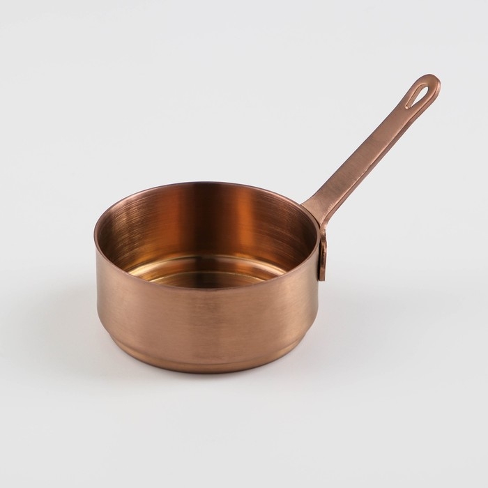 Ковш из нержавеющей стали, 120 мл, 7×7×3,5, марка стали 304, металлическая ручка, цвет медный Ковш из нержавеющей стали, 120 мл, 7×7×3,5, марка стали 304, металлическая ручка, цвет медный
