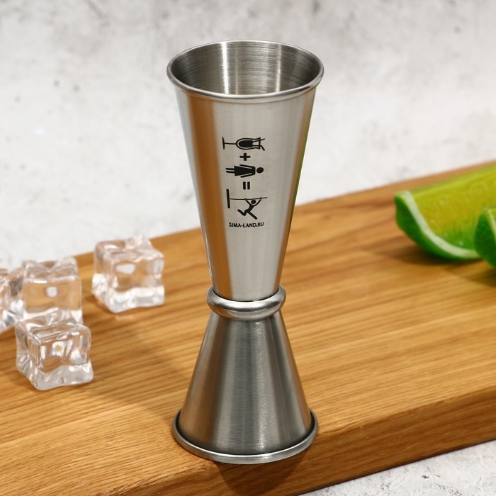 Джиггер барный, мерный стакан для коктейля &laquo;Коктейль&raquo;, объем 30/50 мл