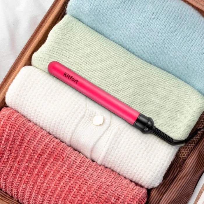 Выпрямитель Kitfort КТ-3268, керамическое покрытие, 50 Вт, до 200 &deg;С, розовый