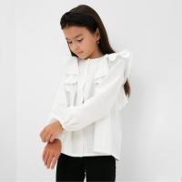 Рубашка для девочки KAFTAN, размер 32 (110-116), цвет белый Рубашка для девочки KAFTAN, размер 32 (110-116), цвет белый