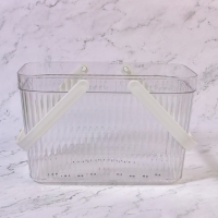 Органайзер для хранения, корзинка с ручками, 1 секция, 27 × 17 × 16,5 см, цвет полупрозрачный/МИКС Органайзер для хранения, корзинка с ручками, 1 секция, 27 × 17 × 16,5 см, цвет полупрозрачный/МИКС