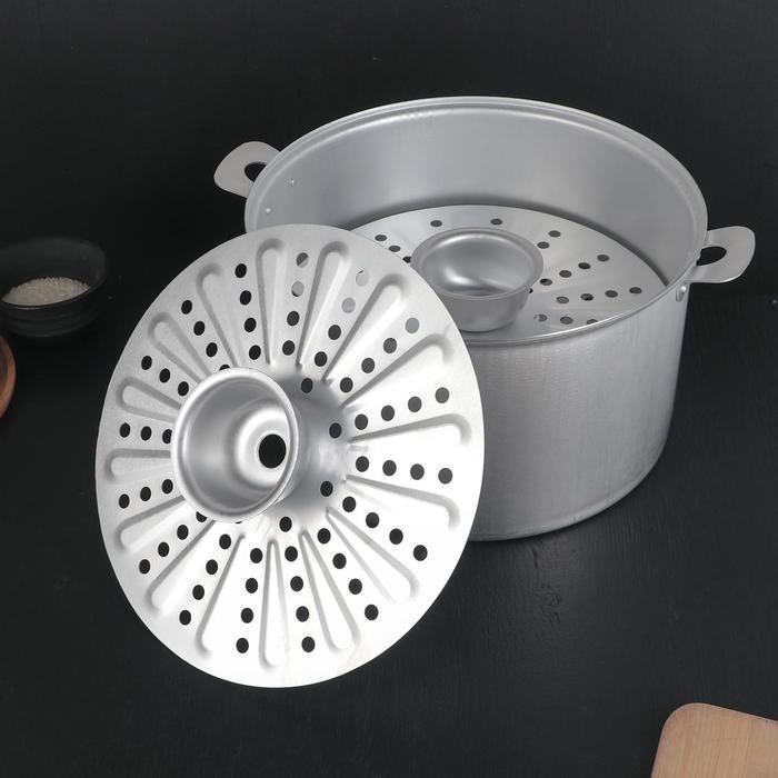 Манты-казан, 10 л, с 4 дисками, d=33 см, металлическая крышка Манты-казан, 10 л, с 4 дисками, d=33 см, металлическая крышка