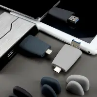 Флешка Pebble Universal, USB 3.0, серо-синяя, 32 Гб Флешка Pebble Universal, USB 3.0, серо-синяя, 32 Гб