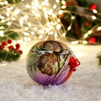 Шар "Рябина с шишками" 9,5 см Шар "Рябина с шишками" 9,5 см