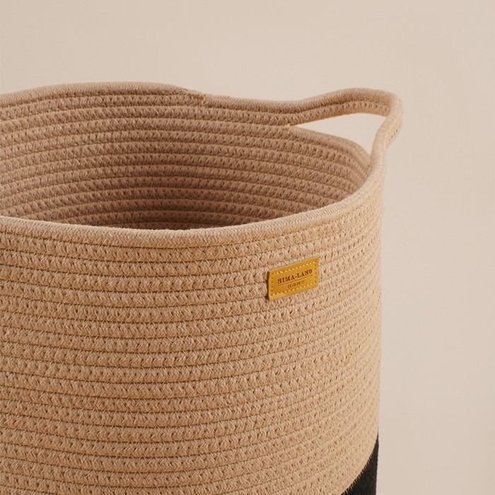 Корзина для белья плетеная круглая SL Home Cotton, хлопок, 33&times;45 см