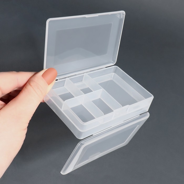 Органайзер для хранения, с крышкой, двусторонний, 10,2 &times; 7 &times; 3,2 см, цвет белый