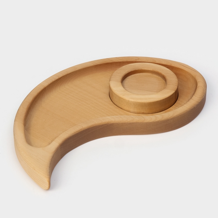 Подарочный набор деревянной посуды Adelica &laquo;Инь-янь&raquo;, менажница 2 шт, поднос, подсвечник 2 шт, берёза