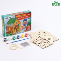 Роспись по дереву на новый год &laquo;Новогодний домик&raquo;, новогодний набор для творчества