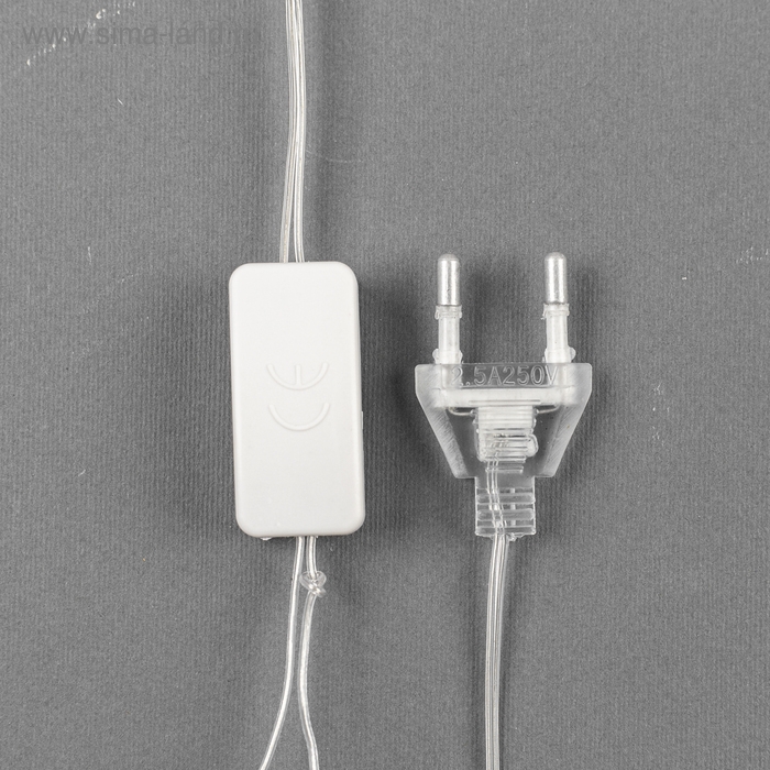 Светодиодная верхушка на ёлку &laquo;Звезда белая&raquo; 22 см, 15 LED, провод 2 метра, 220 В, свечение мульти