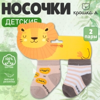 Набор носков Крошка Я &laquo;Львёнок&raquo;, 2 пары, 10-12 см