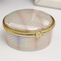 Шкатулка керамика круглая "Волна" 6,2х6,2х3,3 см Шкатулка керамика круглая "Волна" 6,2х6,2х3,3 см