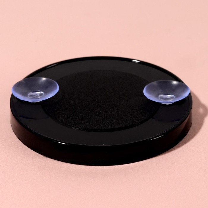 Зеркало макияжное, увеличение &times; 5, на присосках, d = 9 см, цвет чёрный