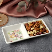 Менажница керамическая &laquo;Цветы&raquo;, 13.8 х 7 см, цвет белый