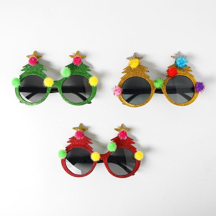 Карнавальные очки &laquo;Ёлочка&raquo;, цвета МИКС