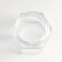 Банка для свечей стекло с крышкой "Шестигранник" прозрачная 180 мл 6,5х6,5х8,5 см Банка для свечей стекло с крышкой "Шестигранник" прозрачная 180 мл 6,5х6,5х8,5 см