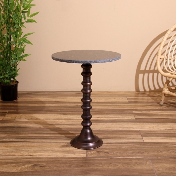 Стол кофейный 41х41х57 см, алюминий/мрамор Стол кофейный 41х41х57 см, алюминий/мрамор